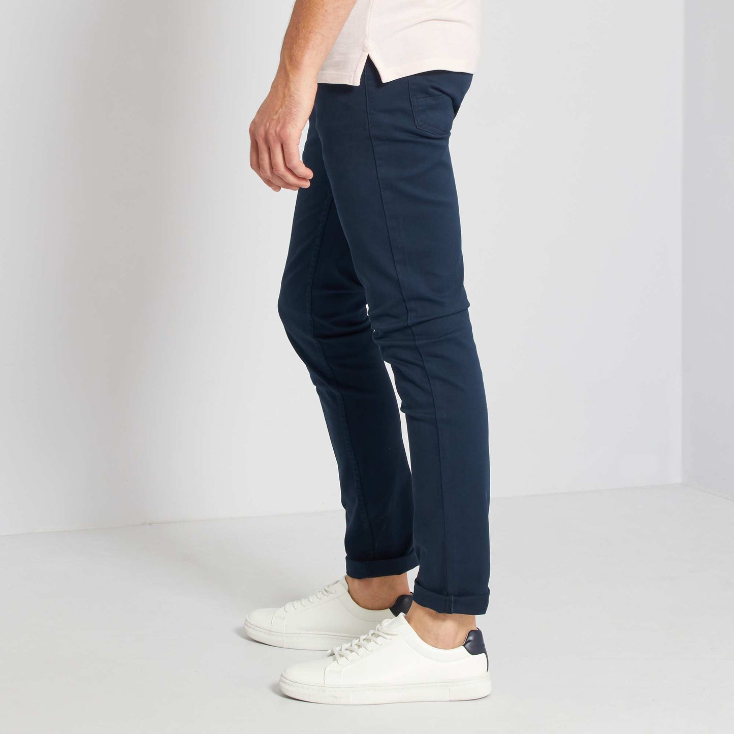 Pantalón slim 5 bolsillos de sarga AZUL