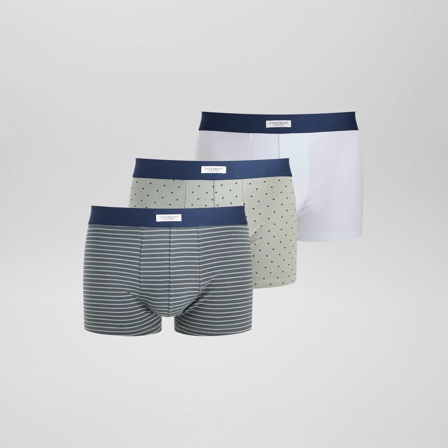 Pack de 3 boxers elásticos GRIS