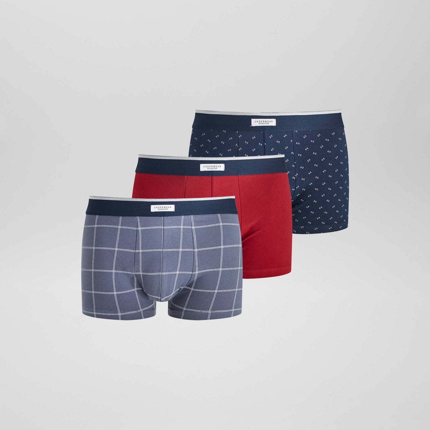 Pack de 3 boxers elásticos AZUL