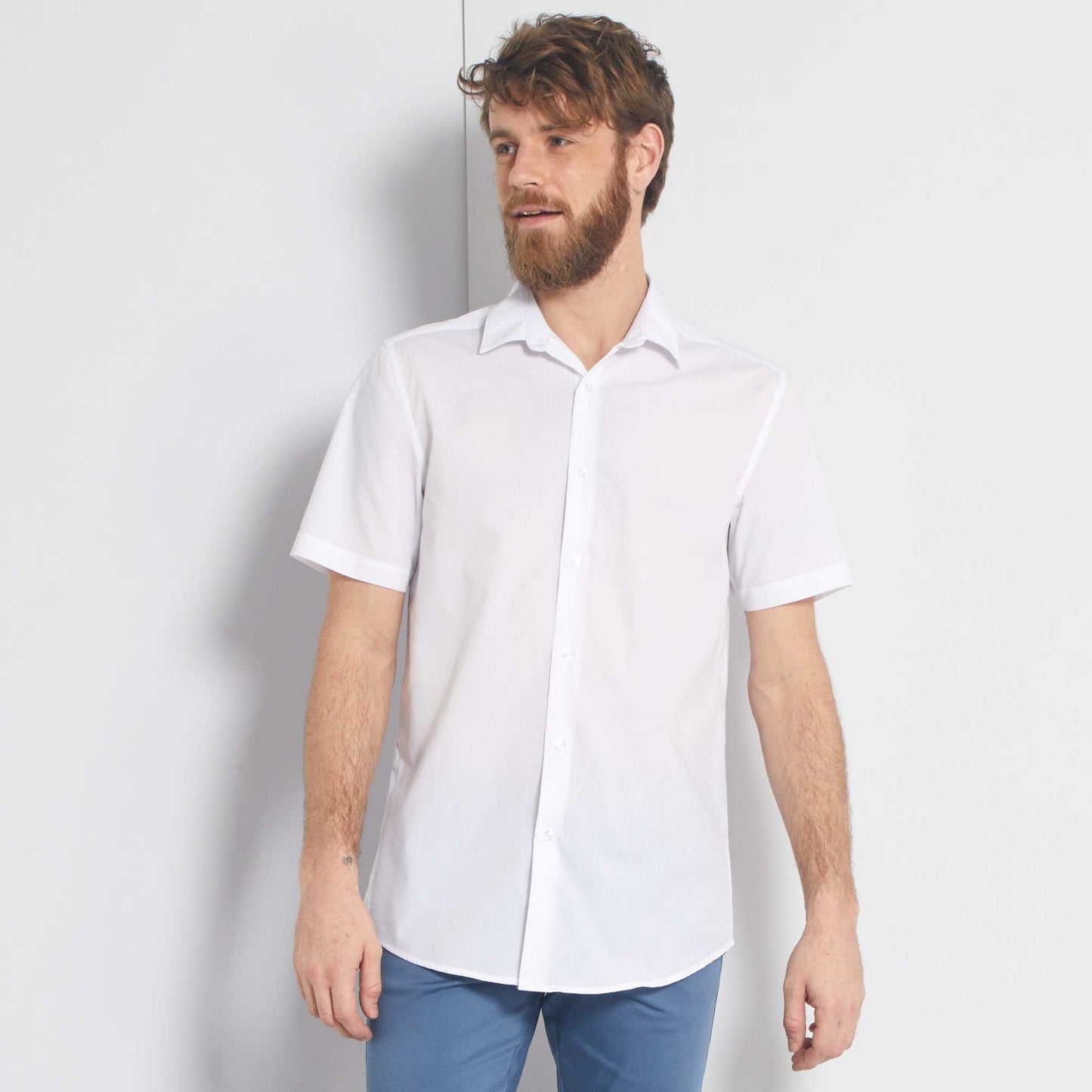 Camisa blanca manga corta blanco