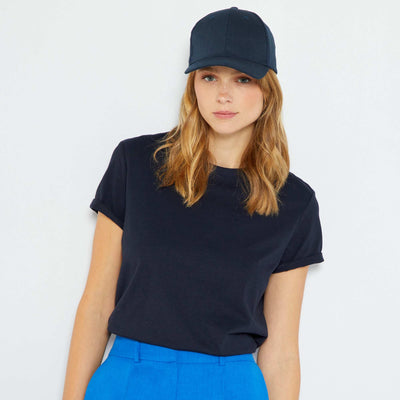 Camiseta lisa de punto azul