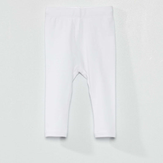 Legging largo liso de punto Blanco