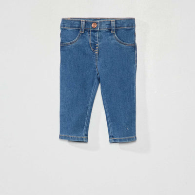 Jean slim elástico con cintura ajustable AZUL