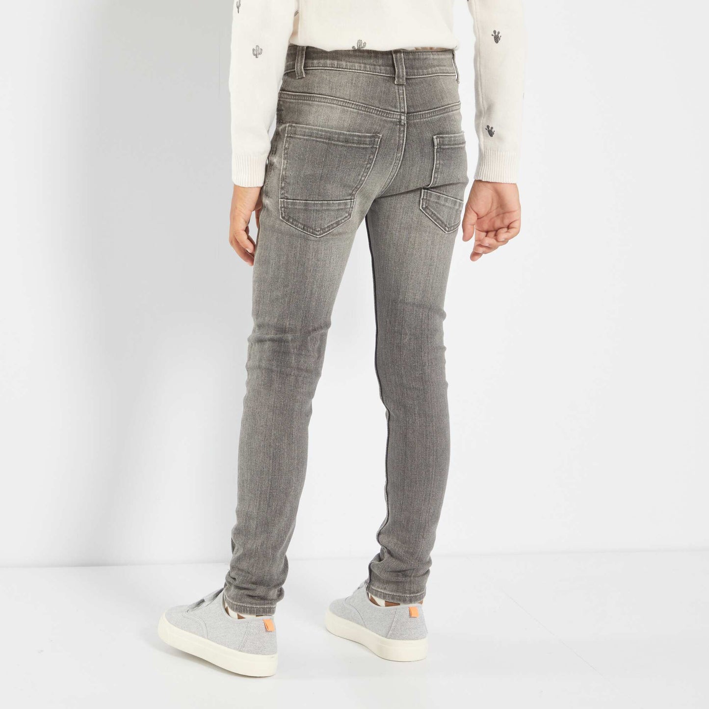 Jean skinny denim gris