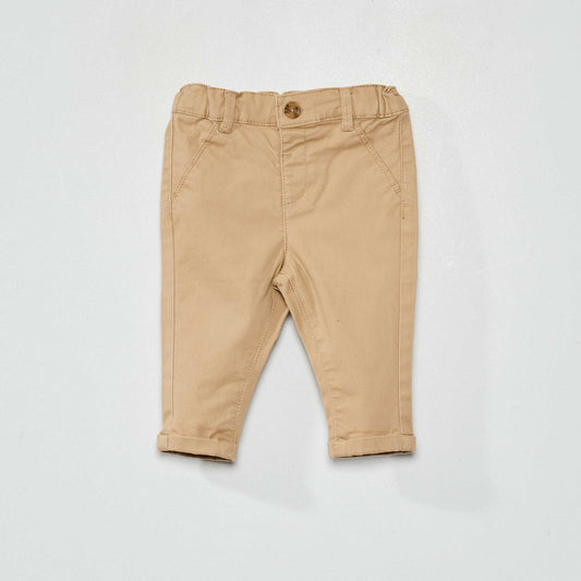 Pantalón chino liso BEIGE