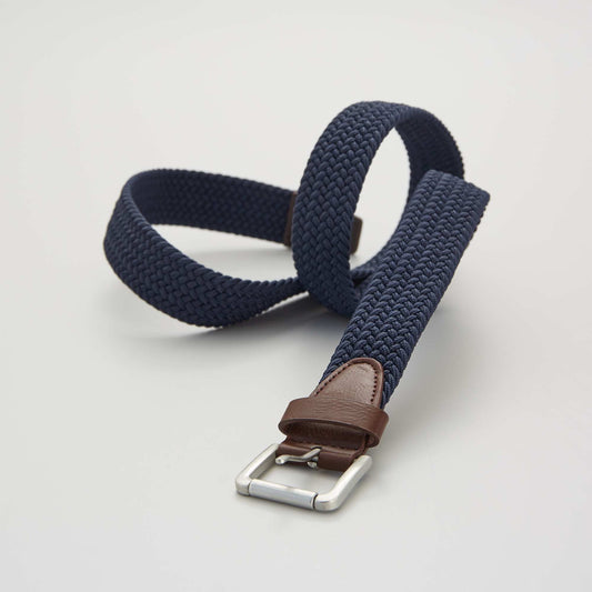 Cinturón trenzado elástico azul