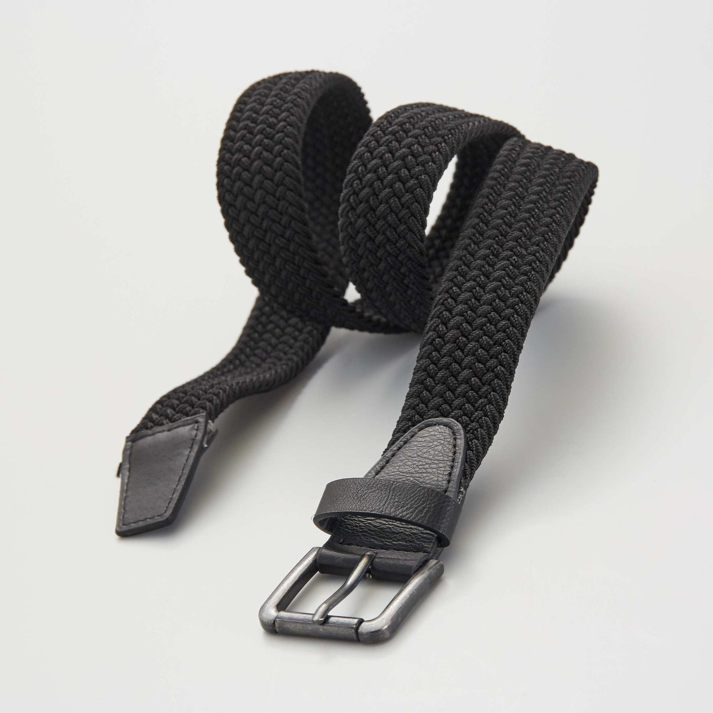 Cinturón trenzado elástico negro