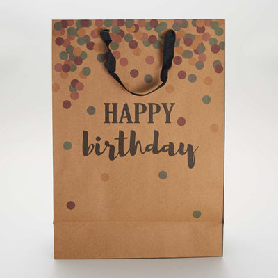Bolsa de regalo 'Happy Birthday' MARRON