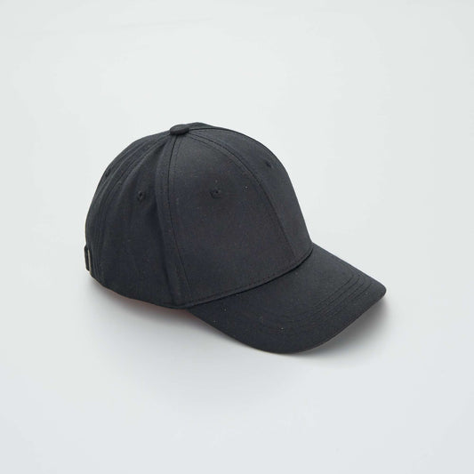 Gorra de tela lisa negro