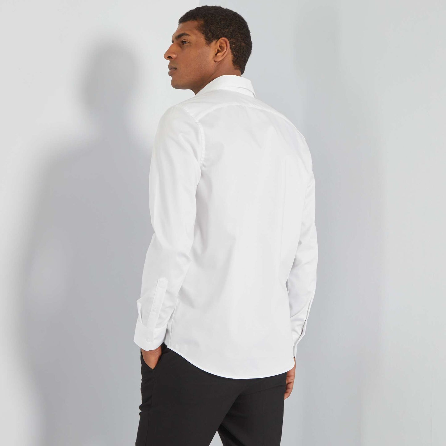 Camisa regular 'sin plancha' blanco