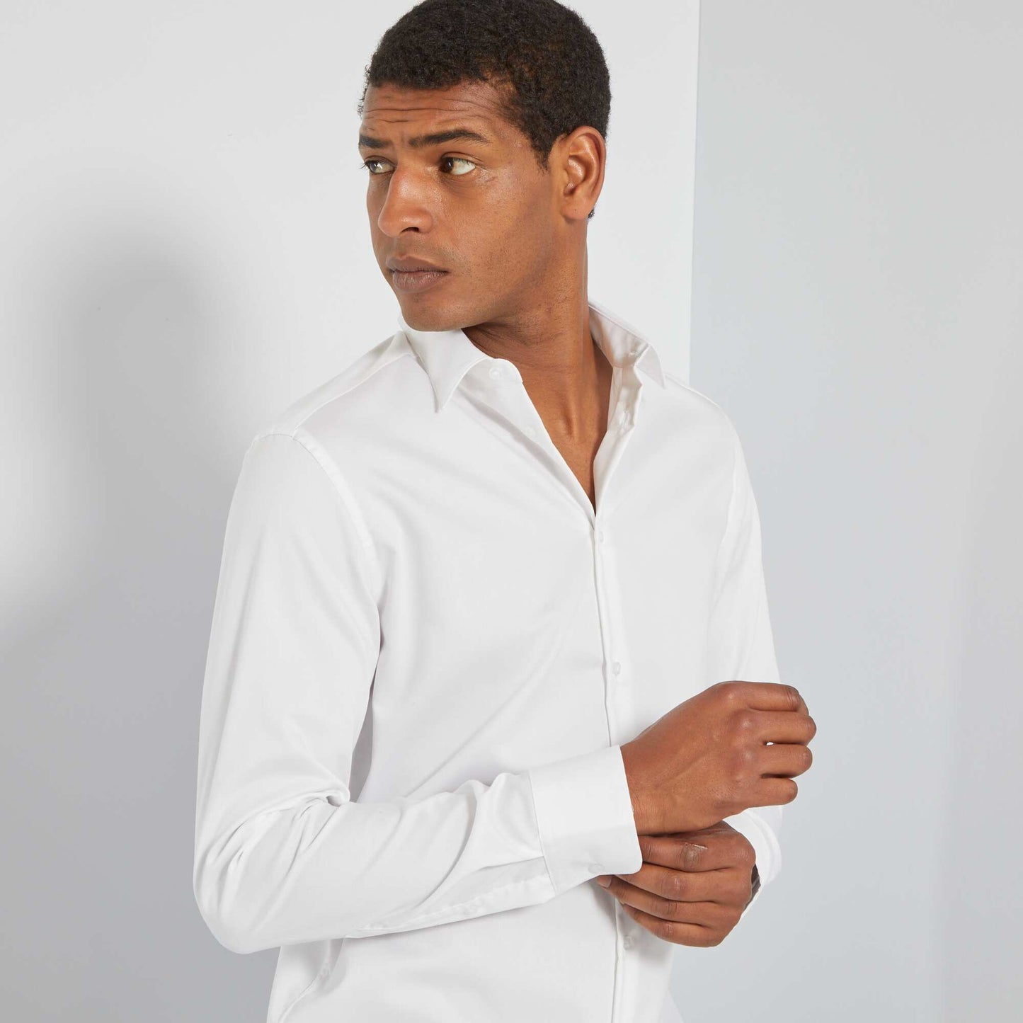 Camisa regular 'sin plancha' blanco