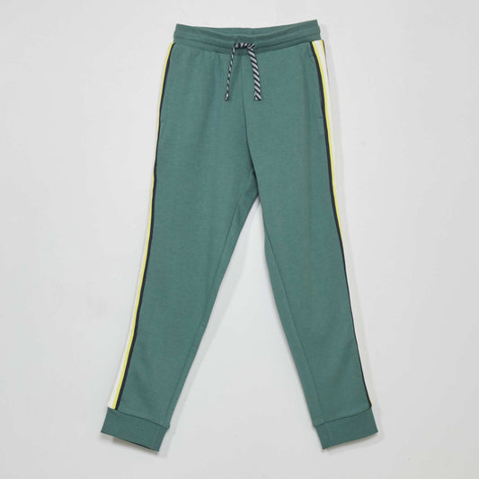 Pantalon de jogging con bandas a contraste verde gris