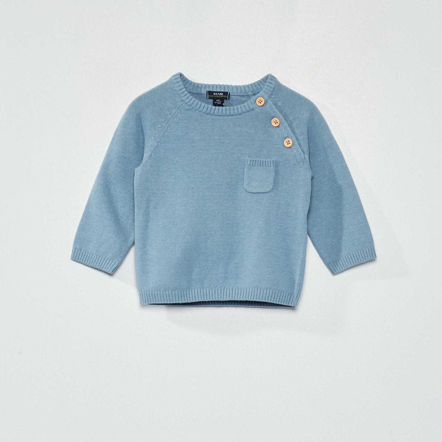 Sweater de punto azul denim
