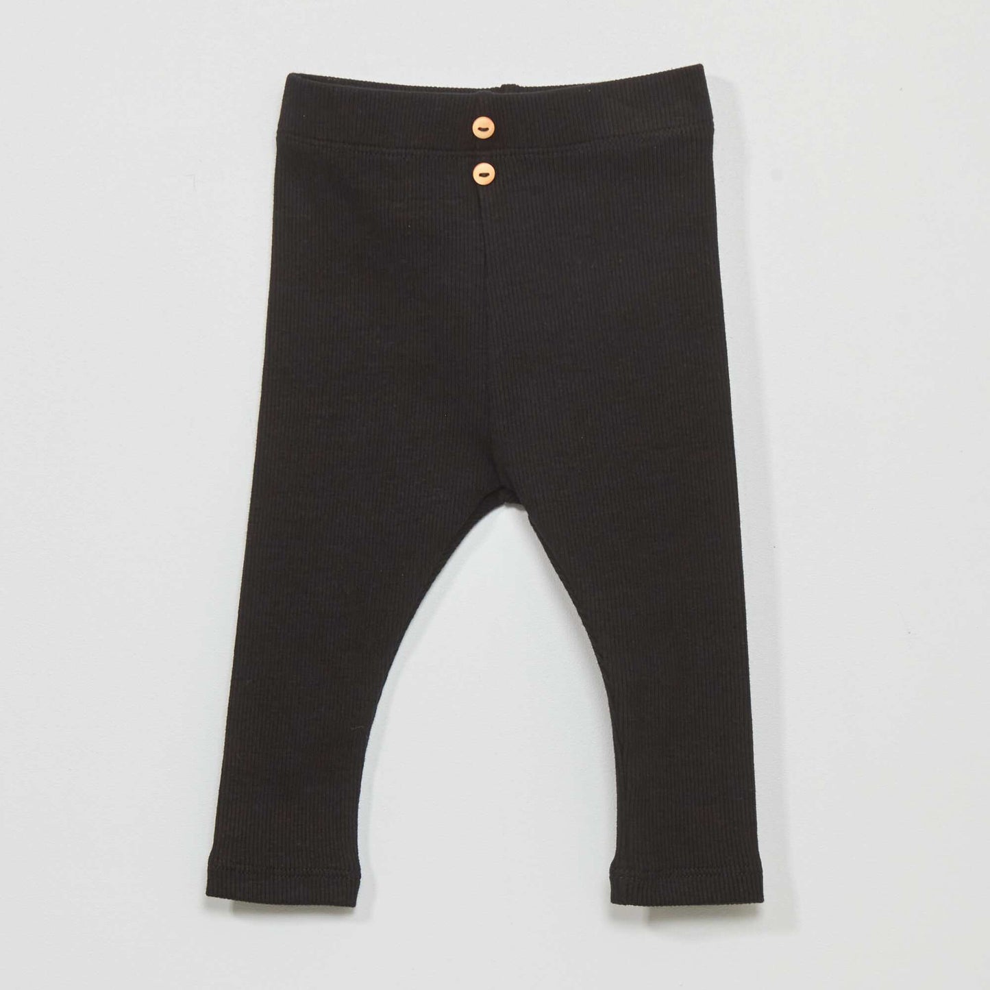 Legging liso de punto de canal  NEGRO