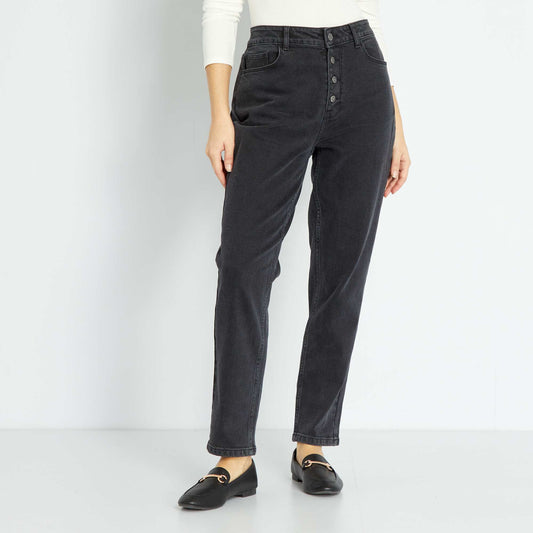 Pantalon mom con talle muy alto - L30 NEGRO