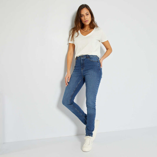 Slim jean de talle alto AZUL