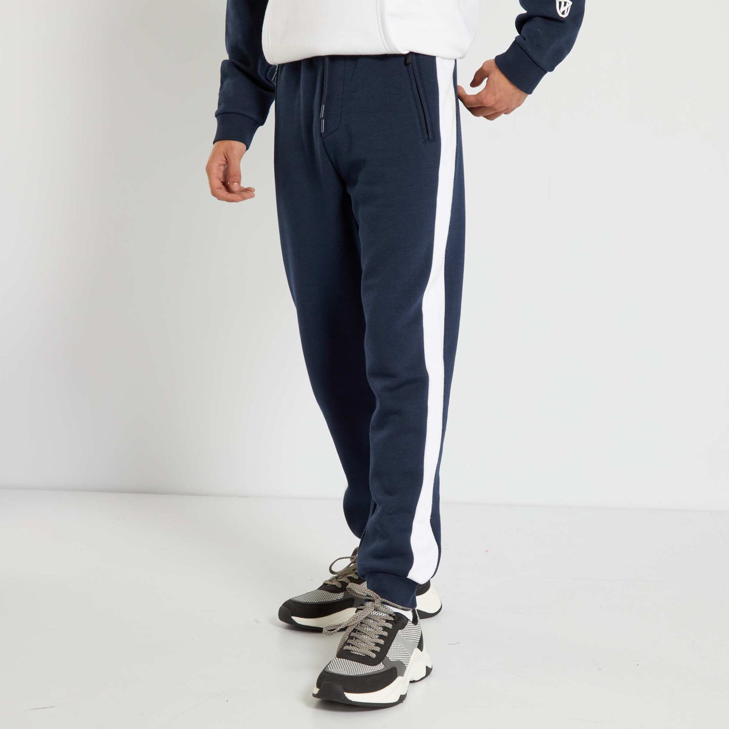 Pantalón de jogging con bandas a contraste azul