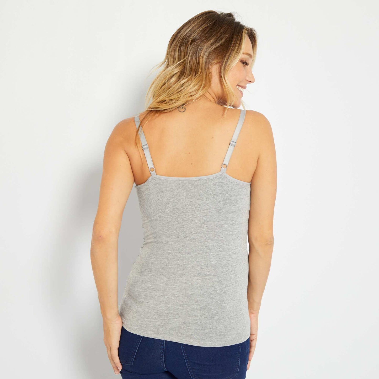 Camiseta de lactancia de tirantes GRIS