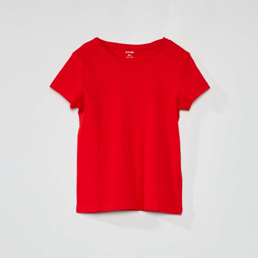 Camiseta de punto lisa rojo