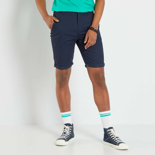 Bermudas tipo chino rectas azul