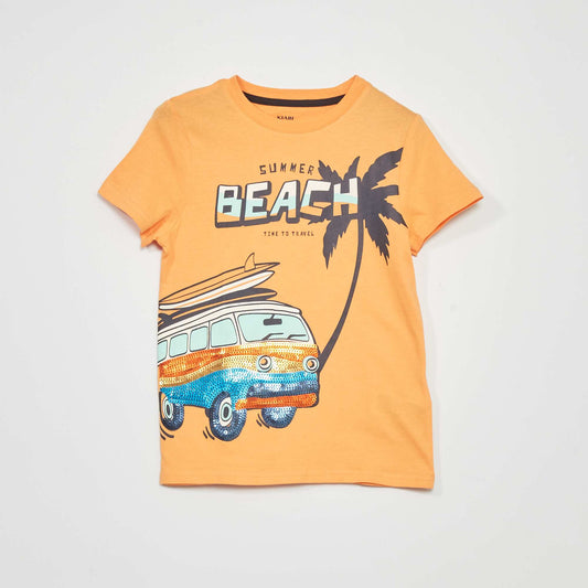 Camiseta de lentejuelas NARANJA