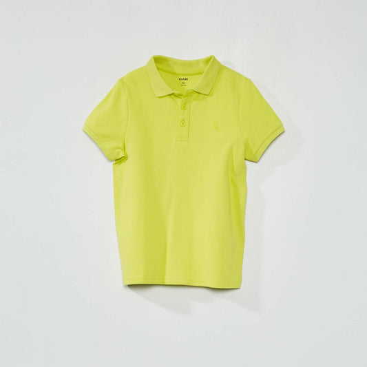 Remera de piqué  de algodón liso AMARILLO