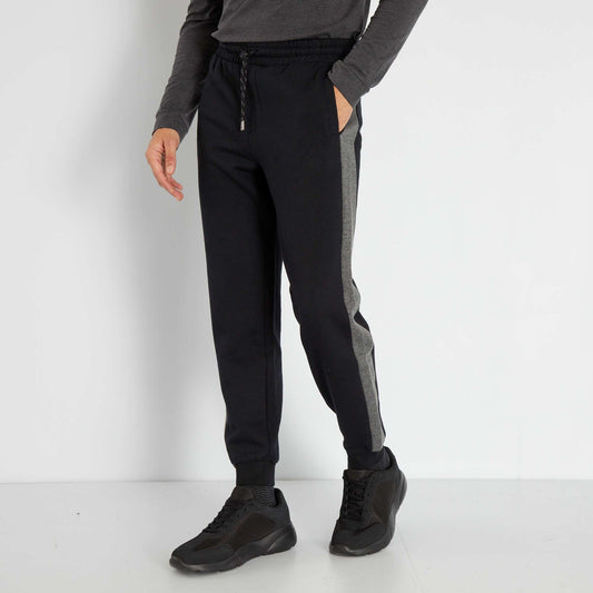 Pantalón de jogging bicolor negro