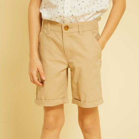 Bermudas tipo chino de sarga BEIGE