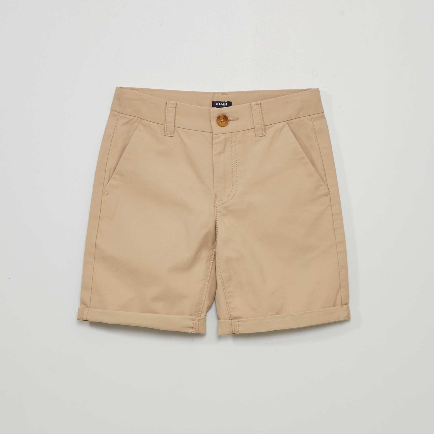 Bermudas tipo chino de sarga BEIGE