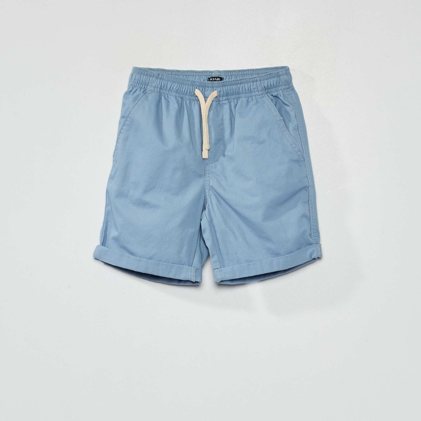 Bermudas rectas lisas azul denim