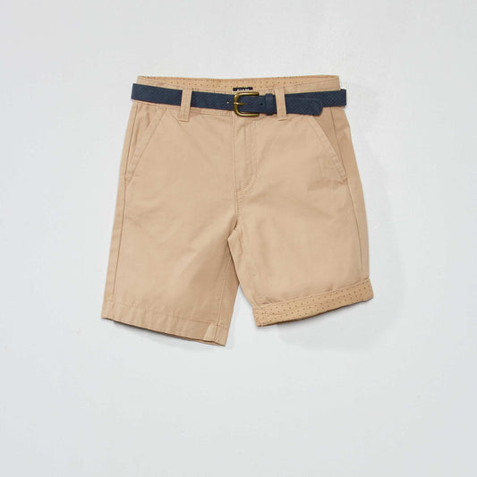 Bermudas tipo chino con Cinturón BEIGE