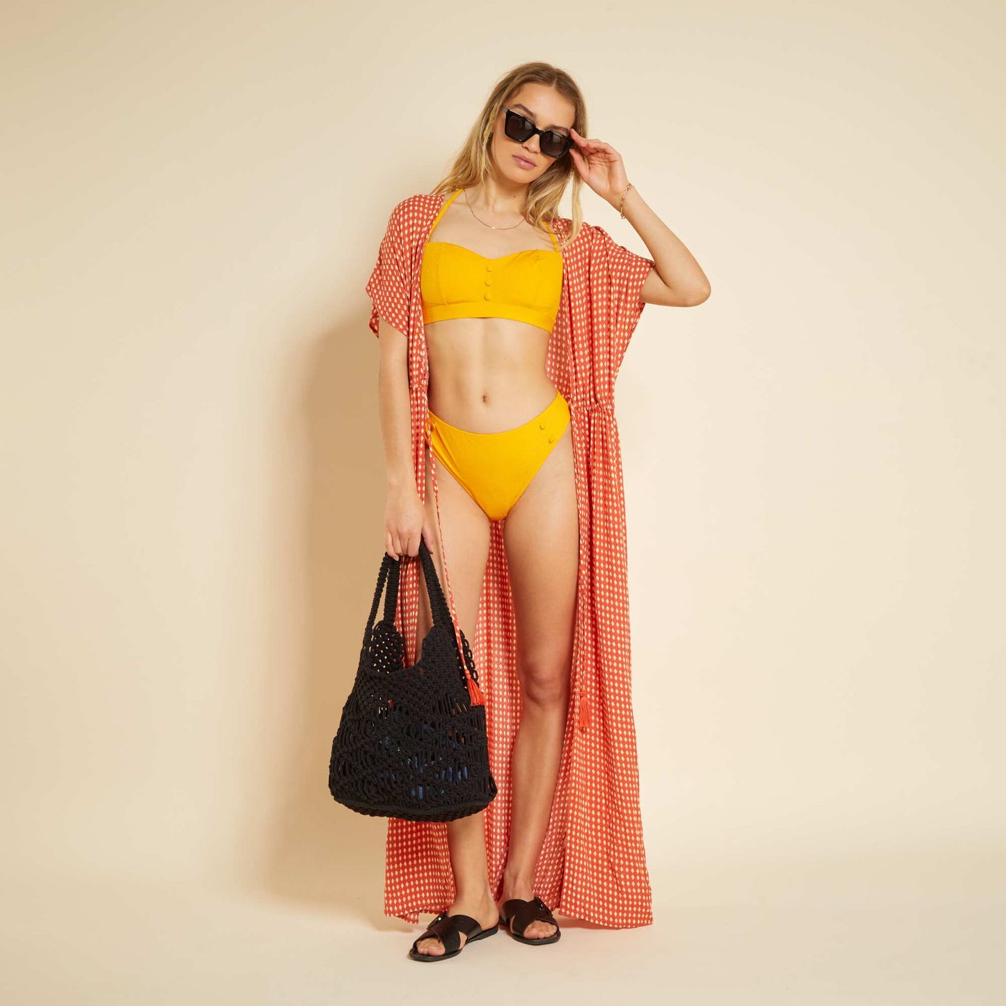 Sujetador de bikini tipo bandeau AMARILLO