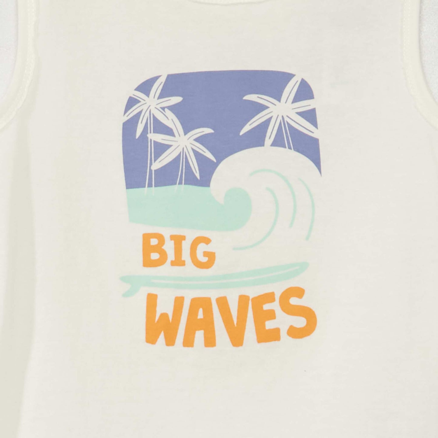 Pijama 'surf' corto + camiseta sin mangas - 2 piezas BLANCO