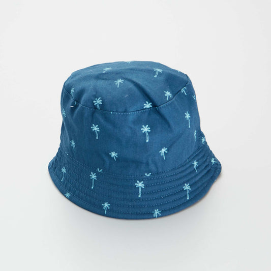 Gorro bob de tela con estampado all over AZUL