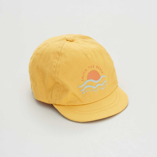 Gorra tipo baseball estampada de sarga de algodón AMARILLO