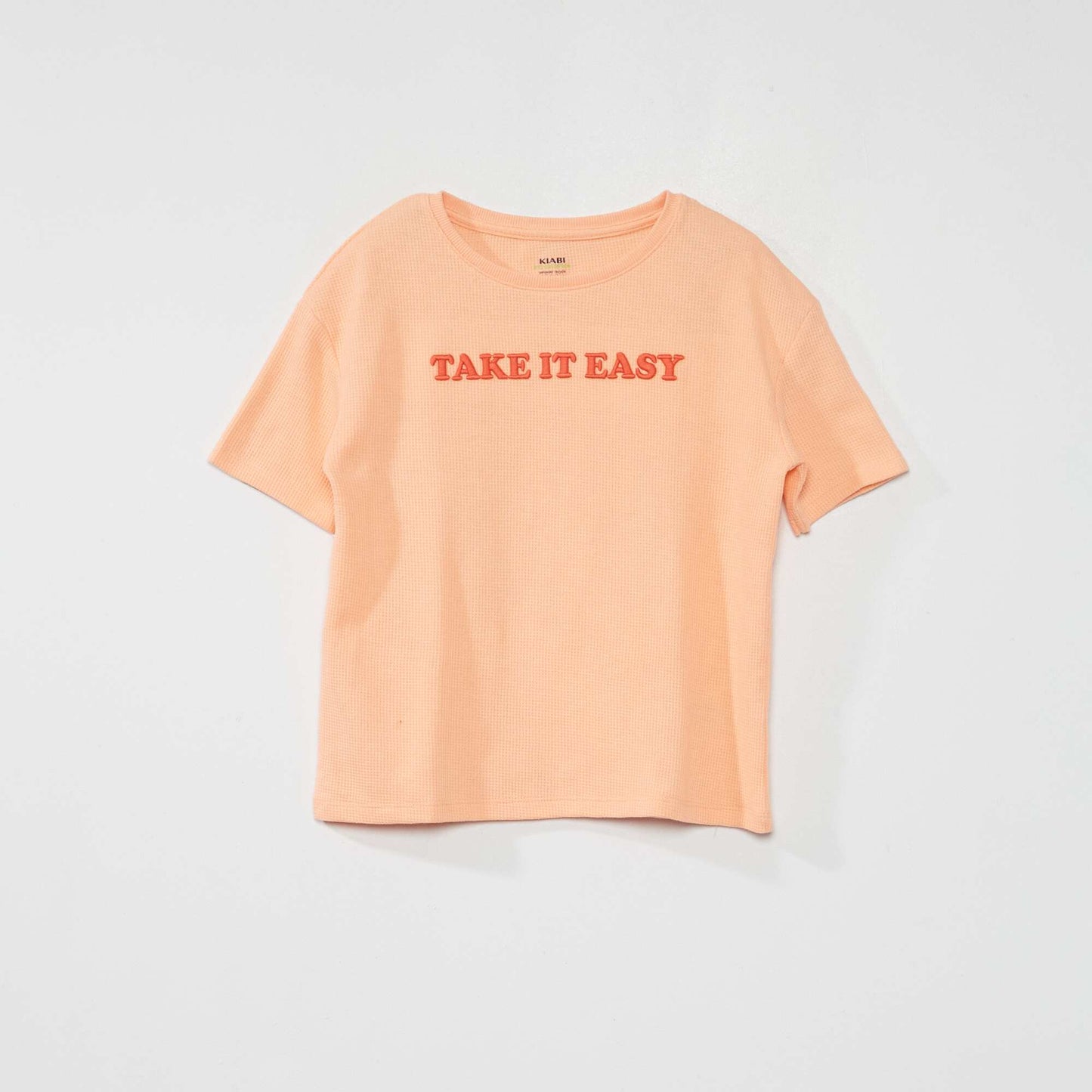 Camiseta de manga corta 'take it easy' NARANJA