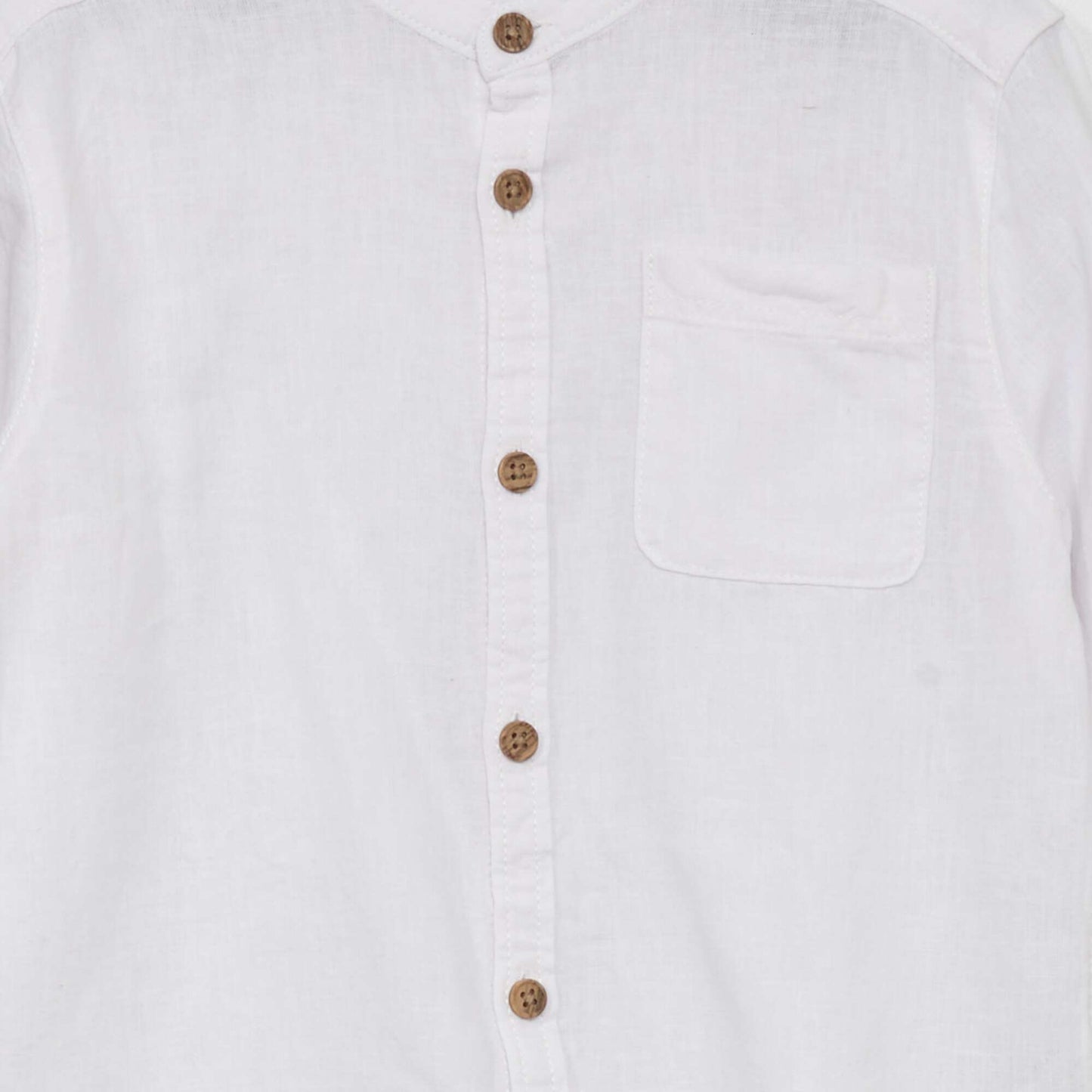 Camisa de lino con cuello mao blanco