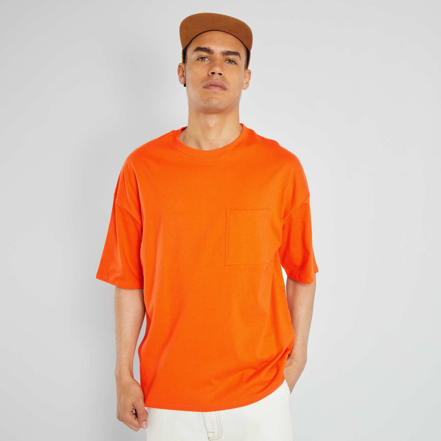 Camiseta oversize de punto NARANJA