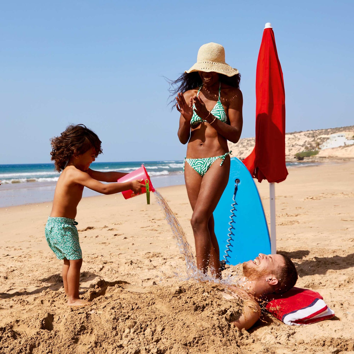 Sujetador de bikini de triángulo estampado BLANCO