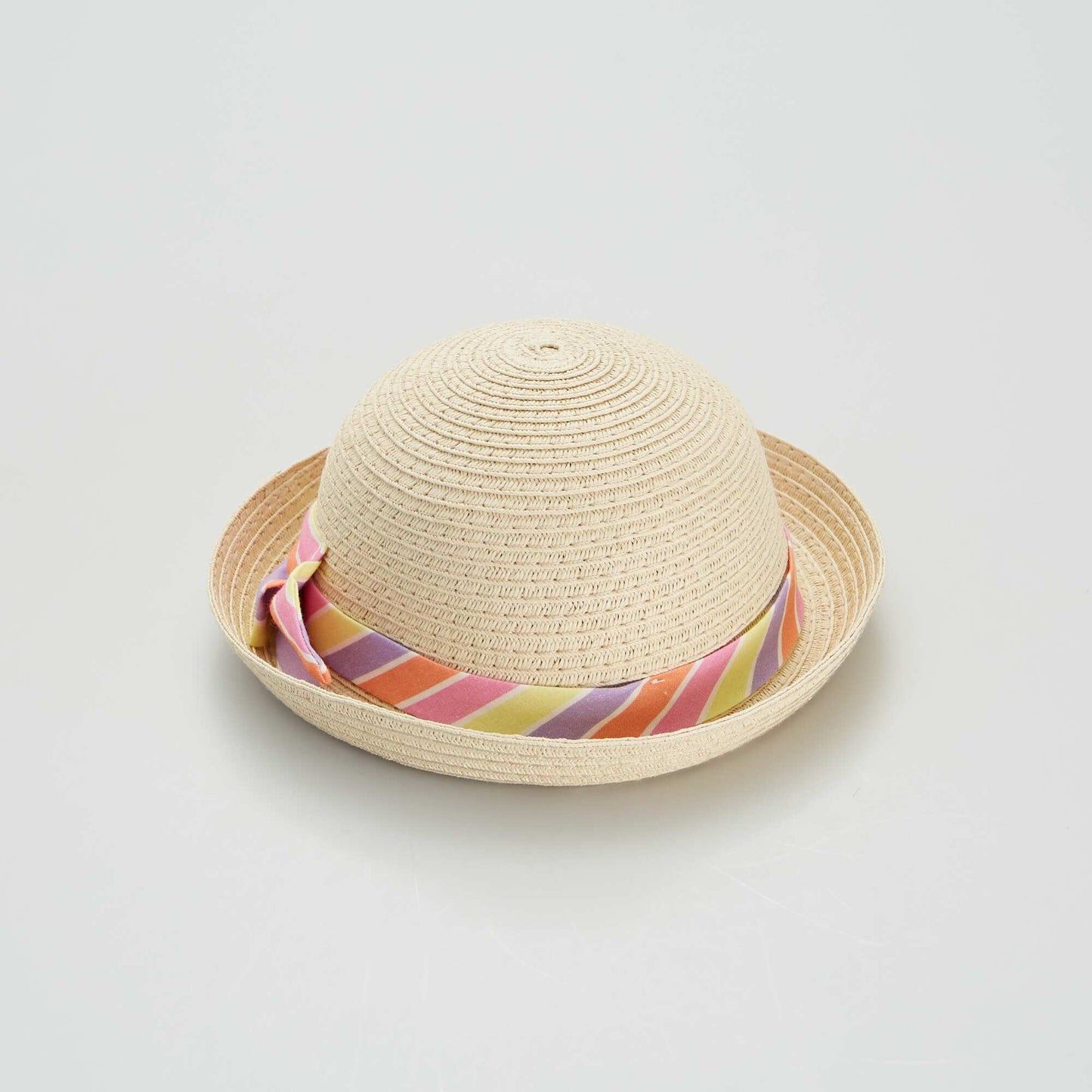 Sombrero de paja con cinta BLANCO