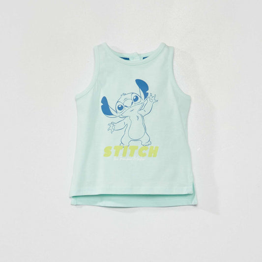 Camiseta estampada sin mangas 'Disney' 'Stitch' AZUL