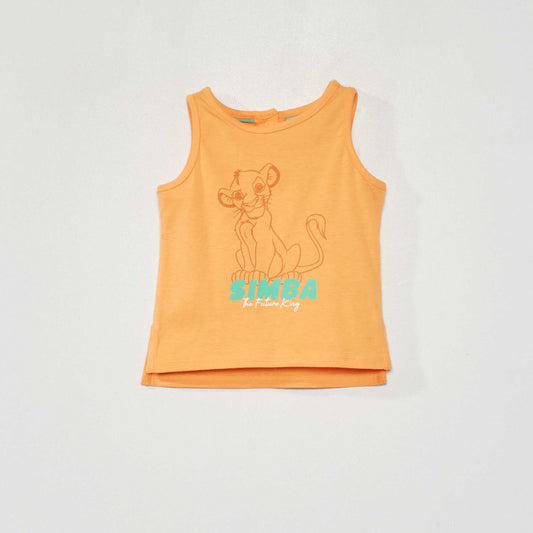Camiseta estampada sin mangas 'Disney' 'Simba' NARANJA