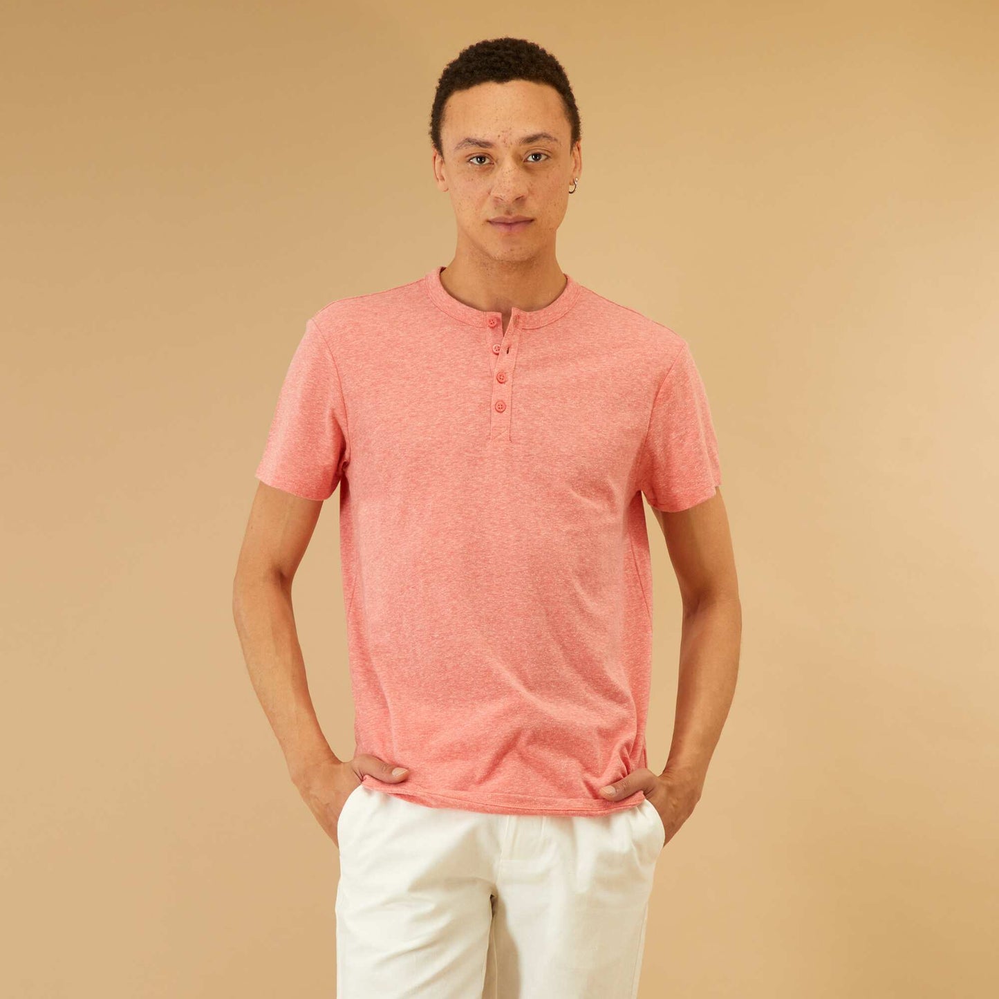 Camiseta con efecto jaspeado rosa